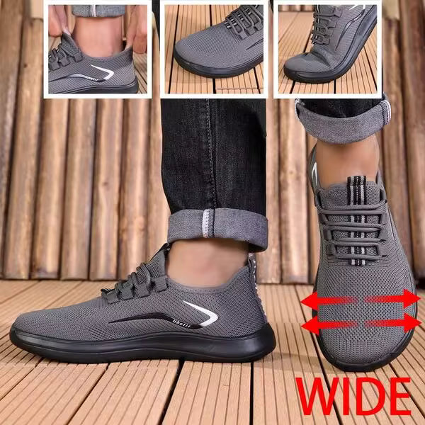 Wide Fit Men's Casual Sneakers, Breathable Lightweight Walking Shoes For All‑Day Comfort